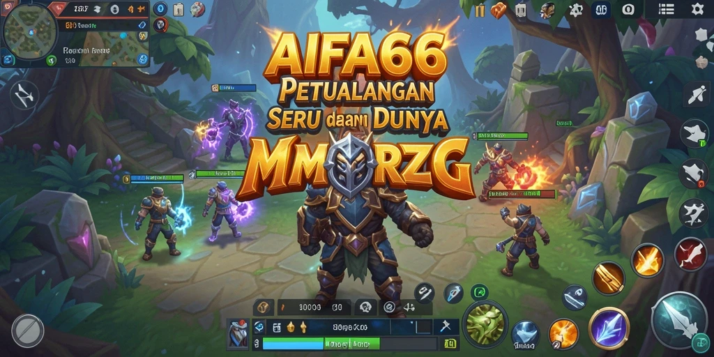 Tampilan gameplay AIFA66 dengan karakter berpetualang di dunia yang luas.