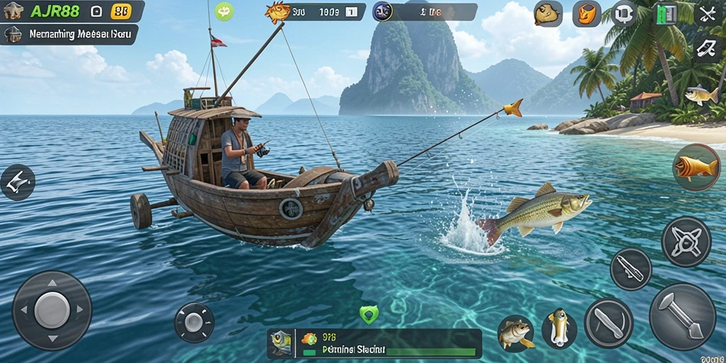 Tangkapan ikan yang mengesankan dalam gameplay AJR88.