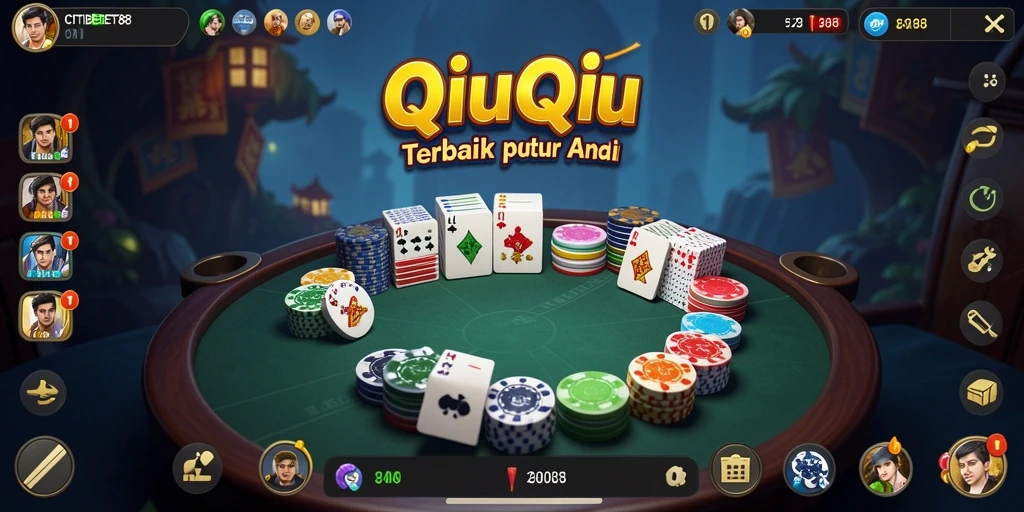 Screenshot gameplay QiuQiu yang seru dan kompetitif.