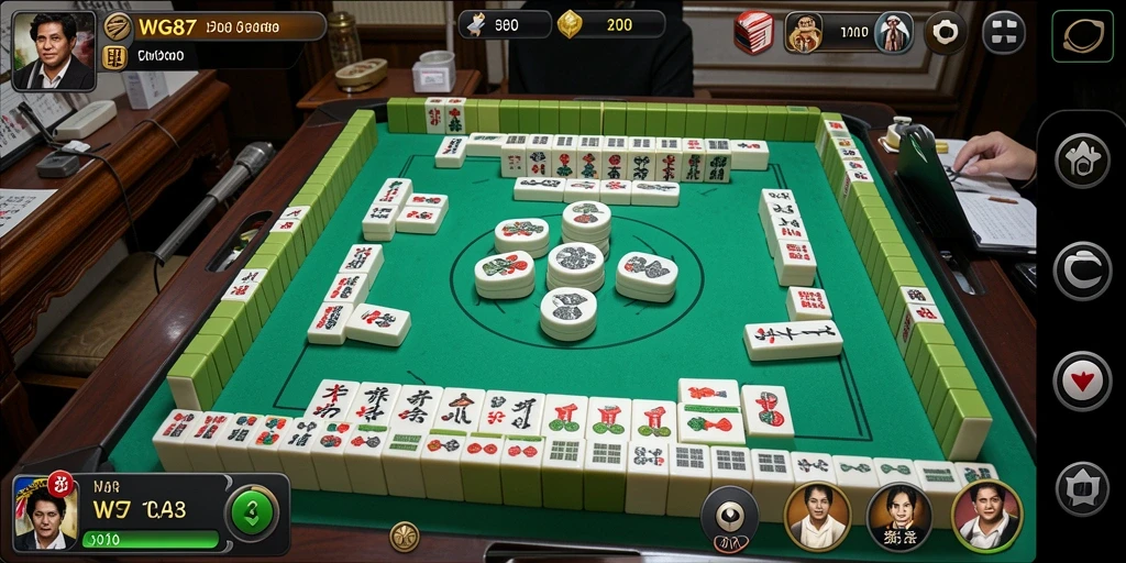 Tampilan menarik dari gameplay Mahjong WG87 yang menantang.