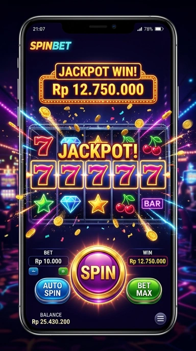 Tangkapan layar antarmuka pengguna aplikasi spinbet yang menarik.